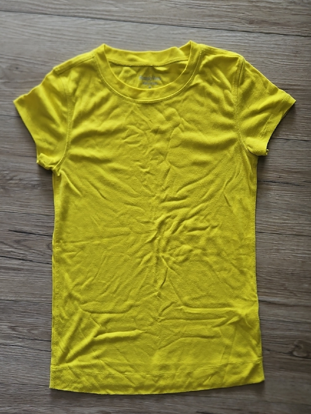 Simply Vera Vera Wang Bright Yellow Crew Neck Short Sleeve Tee